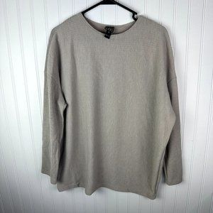 Clara Sun Woo Tan Ribbed‎ Top Size XL